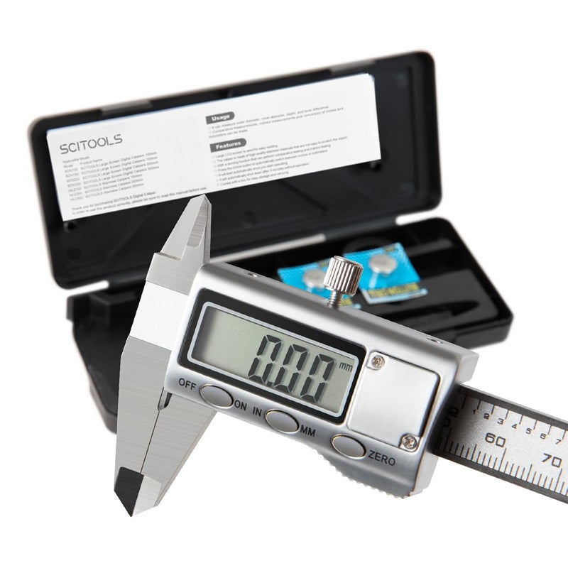SCITOOLS All-Metal Small Digital Caliper 0-4" Mini Measuring Tool, Micrometer Caliper with Auto-Off Feature, Interchangeable Between inches and millimeters for DIY/Household and 3D Printing - Image 1